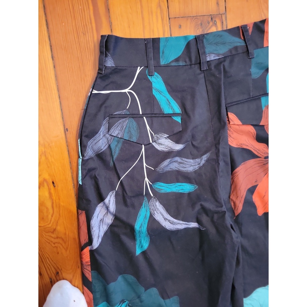 The Kit Leigh Trouser Leigh Upstate Florals Womens 6 High Waisted Wide Leg Black - Picture 8 of 14